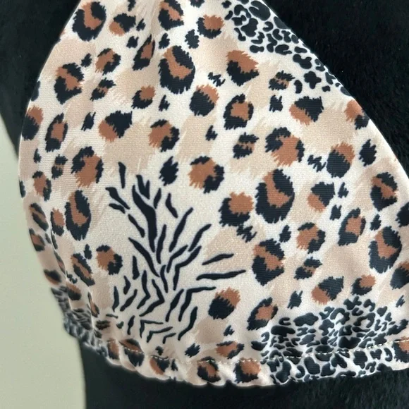 Animal Print Halter Bikini Top Lahana Swim AU XL/US 10 - Picture 3 of 8